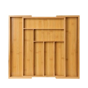 <b>Kitchen</b> Drawer Organizer Wooden Cutlery <b>Storage</b> <b>Box</b> With Compartments For Knife Spoon Fork Holder Rectangular Standing Type - Product Image 5