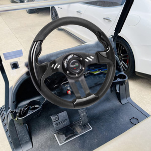 CRASTP Racing Steering <b>Wheel</b> 13 Inch PU Leather 3 <b>Spoke</b> For Car Performance - Product Image 3