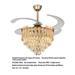 Modern Nordic style pendant light living room with fan pendant light, modern luxury LED crystal pendant light ceiling fan - Product Image 6