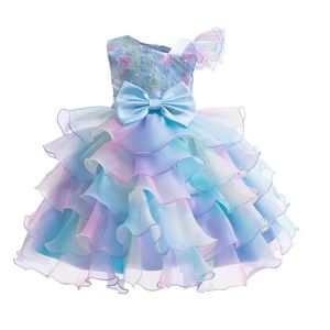 Vestido de niña de las flores para boda con mangas abullonadas de tul y apliques, lazo, ideal para fiestas de cumpleaños, Primera Comunión y bailes. - Product Image 5