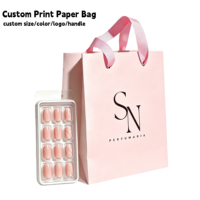 Sacs cadeaux en papier de luxe de petite taille avec logo personnalisé imprimé, matériaux recyclés, poignées en ruban - Emballage cosmétique pour cils