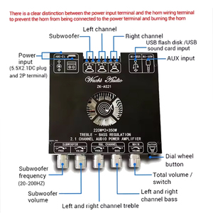 ZK-MT21 50W * 2 + 100W 2.1 kênh bluetoothdigital mô-đun khuếch đại công suất - Product Image 4