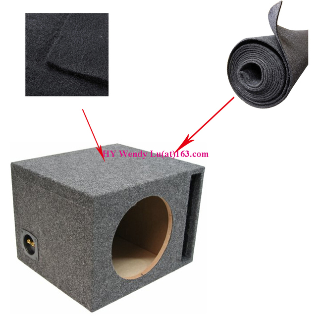 Black Self-Adhesive Needle Punch Polyester Felt Carpet | Speaker Box Soundproof Automotive Interior | Custom Cuts | Free Sample
