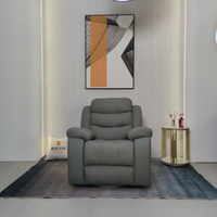 Fauteuil inclinable moderne NKOL en cuir PU, coussin gris, dossier rembourré, accoudoirs rembourrés, canapé-lit pour salon, siège individuel, pieds en métal
