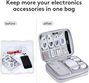 Organizador electrónico de muestra gratis, organizador de accesorios, Bolsa Electrónica de doble capa de viaje grande - Product Image 4