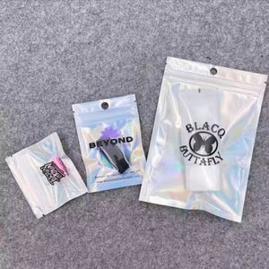 Sachet Holographique Transparent Personnalisé Refermable Anti-Odeur Pour Aliments Petit Sachet Mylar En Plastique Avec Fermeture Éclair - Product Image 5