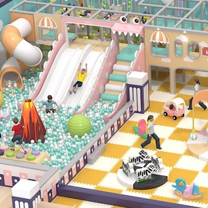Playhouse équipement de terrain de jeu intérieur <span class=keywords><strong>maison</strong></span> de jeu en plastique avec toboggan - Product Image 2