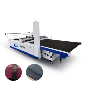 Mesin pemotong Tekstil Mesin pemotong multi lapisan dress kain otomatis sepenuhnya CNC kustom