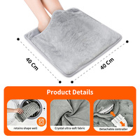 Chauffe-pieds électriques, coussin chauffant en flanelle douce et sherpa, 4 réglages de température, usage domestique, unisexe