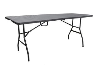 Table de jardin 6FT Rattan Noir Pliable Heavy Duty Catering Outdoor Trestle Party Portable Table Pliante en plastique - Product Image 4