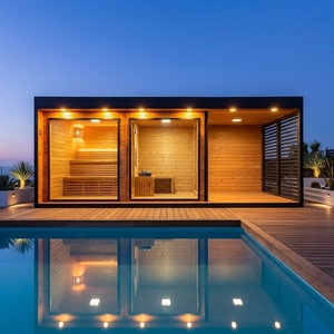 Vasca Idromassaggio Elettrica Moderna in Legno Massello per 4 Persone con <span class=keywords><strong>Sauna</strong></span> e Controllo Computerizzato per Appartamenti e Ville - Product Image 2