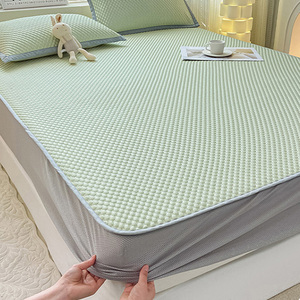 Hiện Đại Đơn Giản Màu Rắn 3D Bump Ice Peas Tấm Ga Giường Cao Đàn Hồi Ràng Buộc Cảm Giác Mát Mẻ Chống Trượt Giường Bộ Đồ Giường 3Pcs Thiết Lập - Product Image 3