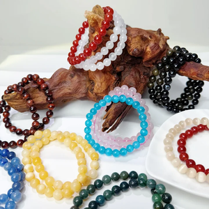 Pulsera <span class=keywords><strong>de</strong></span> cuentas <span class=keywords><strong>de</strong></span> cristal curativo <span class=keywords><strong>de</strong></span> alta calidad al por mayor <span class=keywords><strong>de</strong></span> fábrica, <span class=keywords><strong>de</strong></span> cuarzo rosa natural pulido y jade, para uso espiritual - Product Image 2