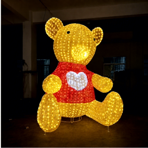 จอแสดงผล LED รูปหมีคริสต์มาสสำหรับตกแต่งภายนอกอาคาร เหมาะสำหรับทางเดินในสวนสาธารณะ ลานกิจกรรมกลางแจ้ง สวนหย่อม และโครงการไฟประดับตามฤดูกาล - Product Image 1