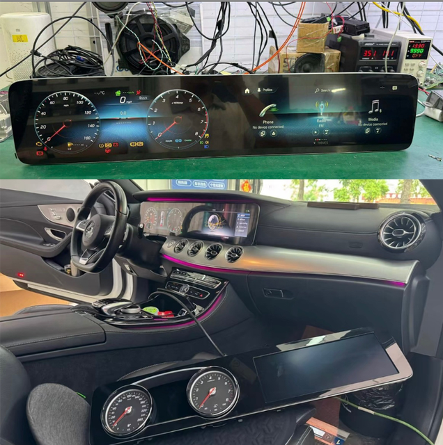 For Mercedes-Benz W213 AMG E300 Central Control Large Screen Dual Digital Cluster Panel LED Instrument Speedometer LCD Display