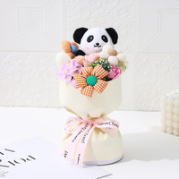 Grosir disesuaikan boneka Panda lucu buket bunga buatan untuk Natal wisuda Hari Ibu kesempatan Paskah