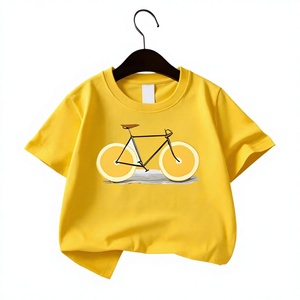 Customized Colors Short Sleeve T-Shirt With Cartoon Bicycle And Lemon Wheels Round Neck Casual Design - Product Image 4
