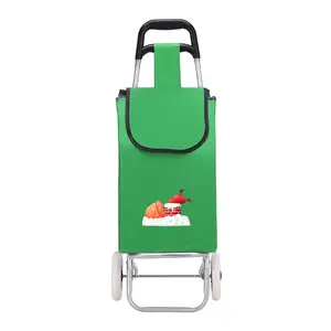 The new style is a hot seller for Christmas strong customized shopping folding cart cute trolley