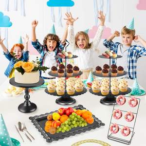 Soporte de pastel de metal fuerte y elegante Base estable con superficie lisa Perfecto para exhibir pasteles Cupcakes y postres en eventos - Product Image 5