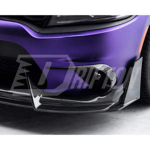 Pour Dodge Charger 2015-2023 Garniture de pare-chocs avant en fibre de carbone Canards - Product Image 5
