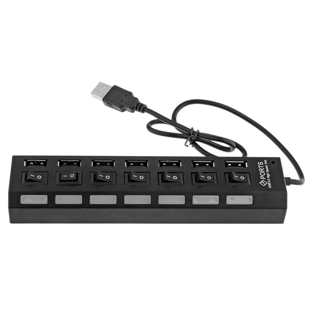 High Speed HubSipolar Mini Multi Port USB Hub 2.0 7 Portas Hub 7 Ports Adapter