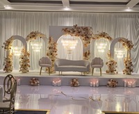 Arche de mariage en PVC sculptée en 3D, décorative et lumineuse, pour scène événementielle, style moderne et luxueux