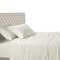 Draps à rayures d'hôtel 4PC ensemble de draps de lit 100% coton satin rayure poche profonde drap housse pour hôtel