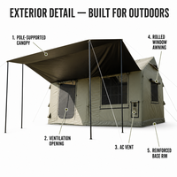 Nueva Carpa de Camping 12X con Tres Puertas, Divisiones, Doble Claraboya, Toldo con Soporte de Postes, Resistente al Viento, Estable, de Oxford y PVC, de Montaje Rápido