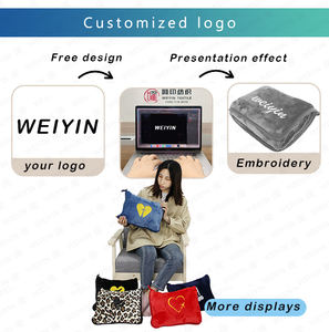 شعار مخصص بطانيات ناعمة ممتازة 2 في 1 حقيبة يد كم حقيبة ظهر مشبك سفر بطانية مع حزام - Product Image 5