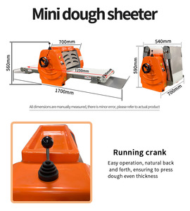Laminadora <span class=keywords><strong>de</strong></span> Masa <span class=keywords><strong>de</strong></span> Escritorio Mini, Ancho <span class=keywords><strong>de</strong></span> Banda <span class=keywords><strong>de</strong></span> 630 mm, Plegable, Comercial, para Prensar y Doblar Masa, <span class=keywords><strong>Hojaldre</strong></span>, Croissants, Pizza, Mille-feuille - Product Image 3