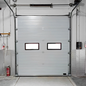 Porte de <span class=keywords><strong>garage</strong></span> professionnelle sans cadre en aluminium, verre réfléchissant de haute qualité, design postmoderne, étanche, automatique, à ouverture par le haut - Product Image 6