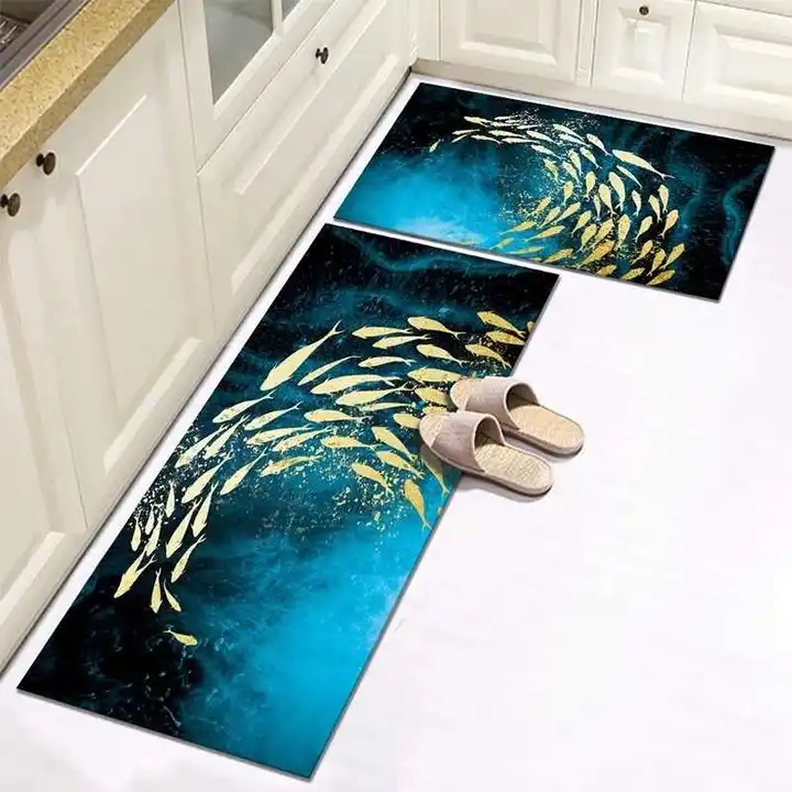 cartoon long non-slip kitchen mat cover
