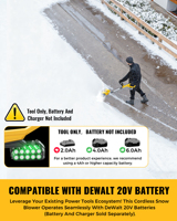 Pelle à neige pour allée 12 pouces, alimentée par batterie 20V, avec portée de 20 pieds et lumière LED pour les marches et les allées