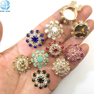 Decorative Rhinestone Button Covers Women Shirt Button Jewel Wedding Suit Accessories Slide On Button Covers