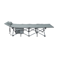 Lit de camping pliable portable avec cadre en acier, lit de couchage d'extérieur avec sac de transport pour la randonnée, la chasse, la plage et les voyages