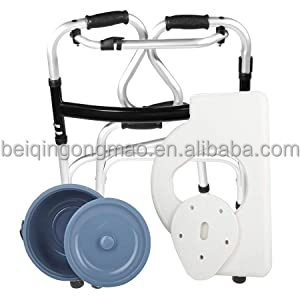 BQ804C Aluminum Folding 5 in 1 Bathroom Toilet <strong>Chair</strong> <strong>Mobility</strong> &amp; Aid Commode Walker with Seat - Product Image 4