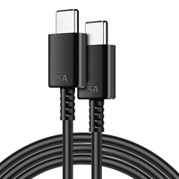 Câble de charge super rapide 45W double Type-C avec gaine TPE, charge rapide PD 5A, 2m pour S22 S23 S24 Plus Note 20 Ultra A53 A54 A55