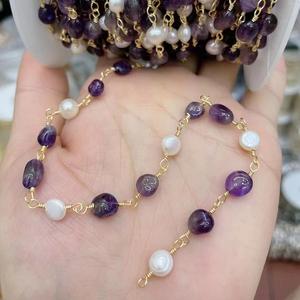 Collar de Rosario de Perlas Naturales de Agua Dulce, Collar Hecho a Mano - Product Image 3