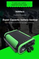 Chargeur solaire haute capacité Merpower GP30 96000mah 12v, batterie portable d'extérieur avec support pour la pêche à la carpe