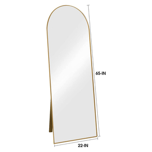 Grande specchio da pavimento a figura intera con struttura in alluminio ad arco a parete Design salone di bellezza decorazione per la casa uso camerino - Product Image 2