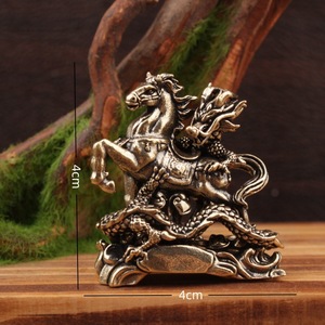 Sculpture en laiton Longma, figurine faite à la main, décoration de table, style chinois, forme animale, cadeau de déménagement - Product Image 4