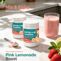 Compléments Nutritionnels Sportifs OEM/ODM, Poudre de Créatine Monohydrate Saveur Fraise-Citron, Marque Privée Sans Sucre