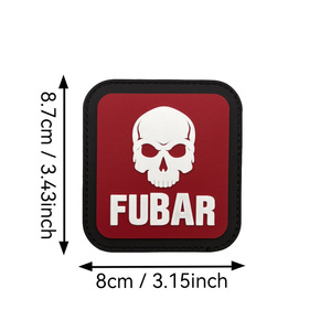FUBAR Terribile Patch Luminosa a Forma di Teschio Distintivo Morale Spilla 3D Resistente all'Acqua in PVC Ecologico Morbido per Zaino - Product Image 5