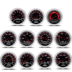 เกจวัดรถยนต์ YOMI ขนาด 52 มม. 2 นิ้ว วัดบูสต์ PSI อุณหภูมิไอเสีย อุณหภูมิน้ำ อุณหภูมิน้ำมัน แรงดันน้ำมัน แรงดันอากาศ อัตราส่วนน้ำมันเชื้อเพลิง โวลต์มิเตอร์ และมาตรวัดรอบเครื่องยนต์ - Product Image 1