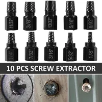 Kit d'extraction de vis 10 pièces en acier allié, extracteur de vis endommagées, jeu de forets métalliques Easy Out, extracteur de boulons et goujons multi-cannelures
