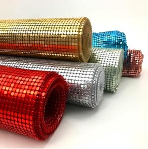 Custom Size Sparkling Mirror Metal <b>Sequin</b> Mesh Fabric Iridescent Aluminum Mesh Cloth For Restaurant Bar Background Decor Screen - Product Image 2