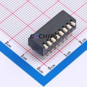 DSPV-08-LD-GET DIP Switch Through hole Component (THT) Switch Piano Key Single Pole Single Throw 8 2.54mm - Product Image 1