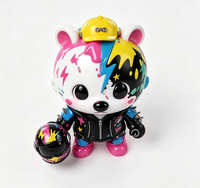 Figurine personnalisée Graffiti Rider Bear en PVC et ABS, statue moulée, fabrication OEM en usine chinoise pour la vente en gros aux marques