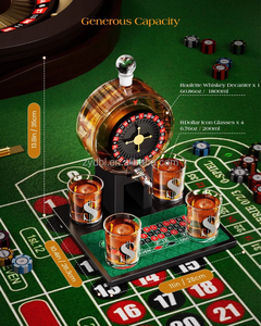 Ensemble de carafe à whisky <span class=keywords><strong>Roulette</strong></span> avec verres motif dollar et plateau de <span class=keywords><strong>roulette</strong></span> – Idéal pour les soirées jeux, bar à domicile et cadeaux - Product Image 3