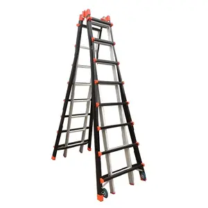 4X8 ligero de bajo costo extensión árbol Mini plegable telescópica multipropósito plegable escaleras con ruedas